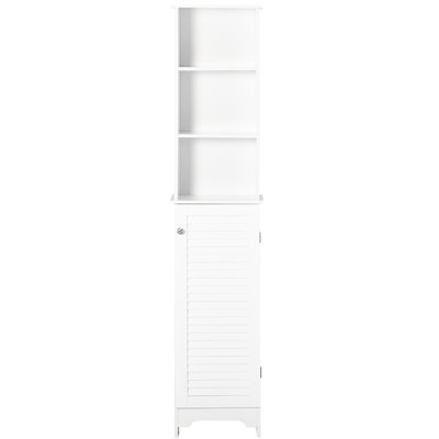 Linen Storage Tower - 3 Shelf Optimize Bathroom Space Utilization Tall Organizer Maximize In