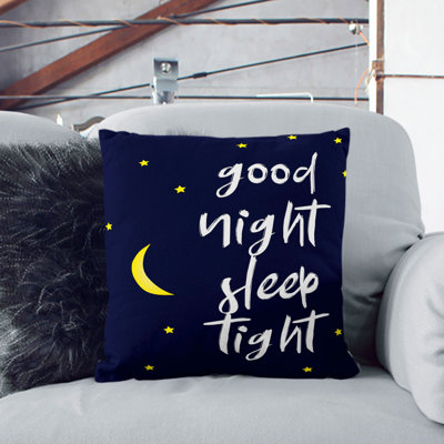 Good Night Sleep Tight Typography Square Throw Cushion