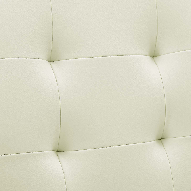 White Faux Leather Armless Swivel Office Chair with Chrome Base