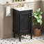 Armoire de salle de bain de style français 18 po avec rangement, solution pour petit espace avec lavabo en céramique, tablette réglable, charnières à fermeture en douceur-126232814