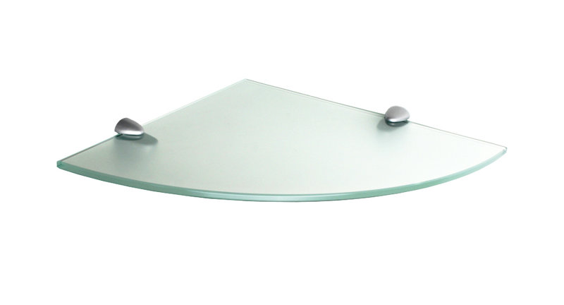 Étagère murale en verre Ayiesha, H 0,37 po x l 16 po x P 16 po, Givré