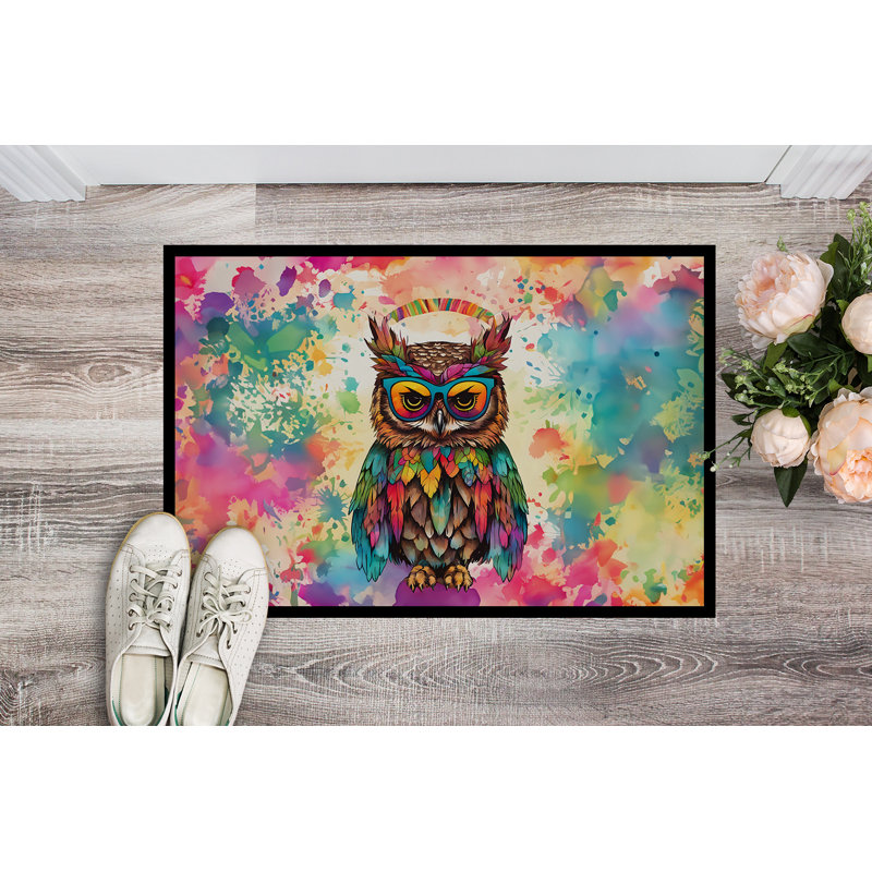 Tapis de porte intérieur et extérieur antidérapant Thailen Owl, L 18 po x L 27 po