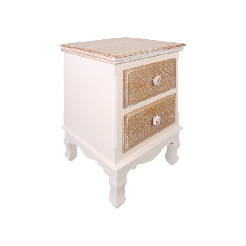 Janna 37cm W Solid + Manufactured Wood Bedside Table