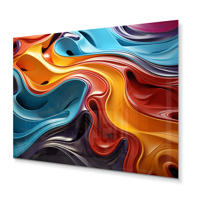 «Multicolor Op Art Fluid Mirage» sur, H 24 po x l 32 po x P 1 po