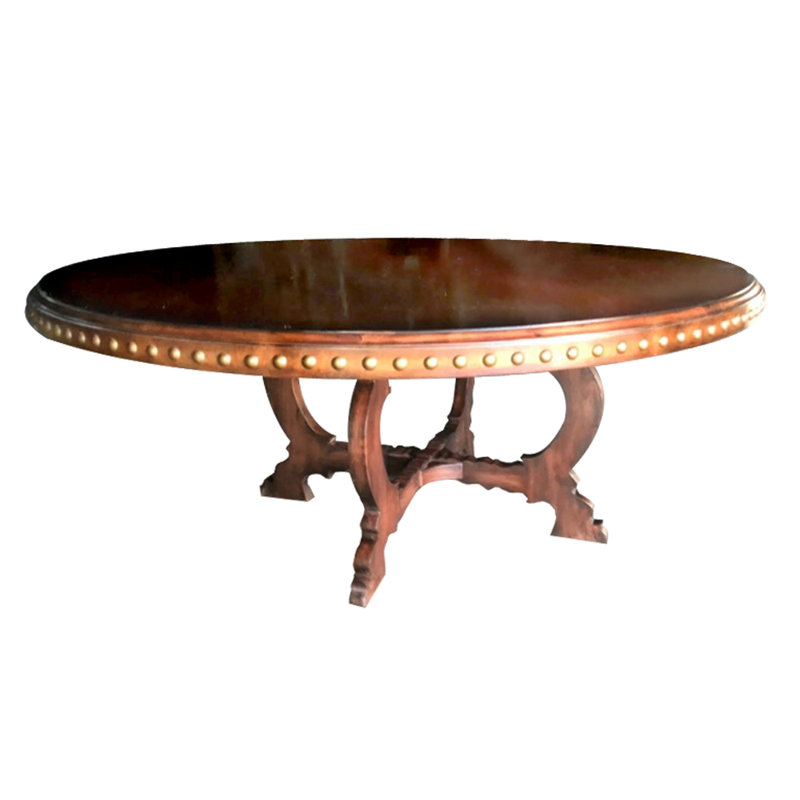 Epke Alba Round Wood Top Traditional Dining Table