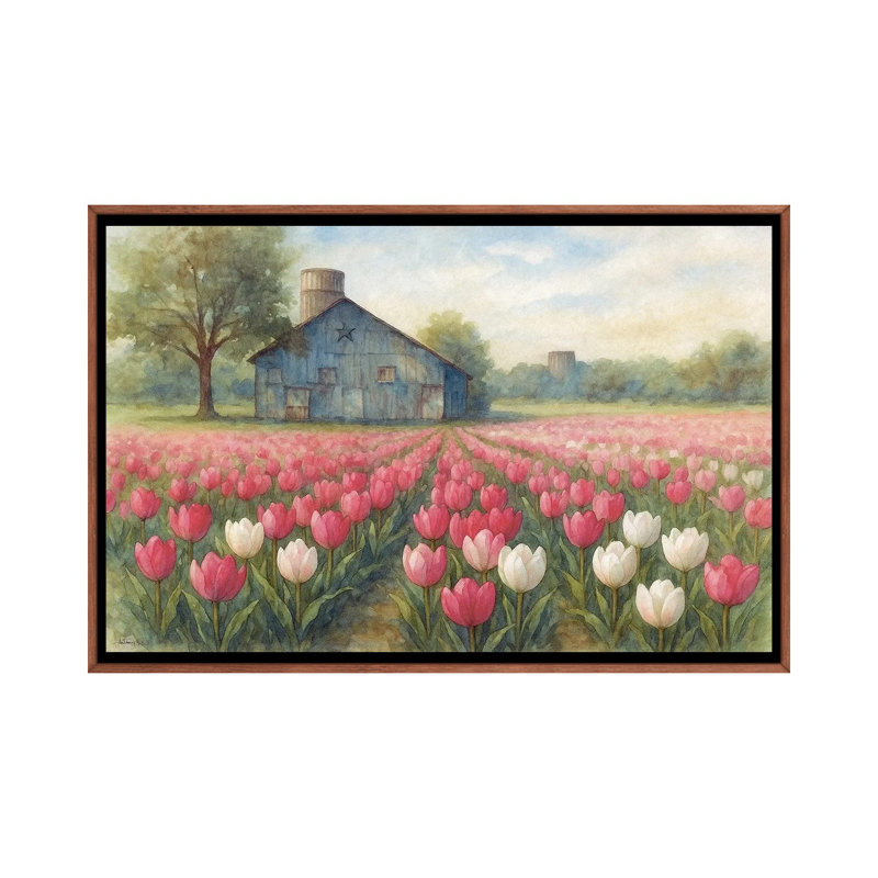 Springtime Tulips, 45.72 cm H x 66.04 cm W x 4.445 cm D, Classic Wood