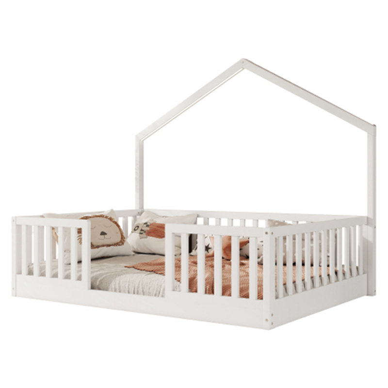Lit sur pied Montessori, Lit double, Blanc