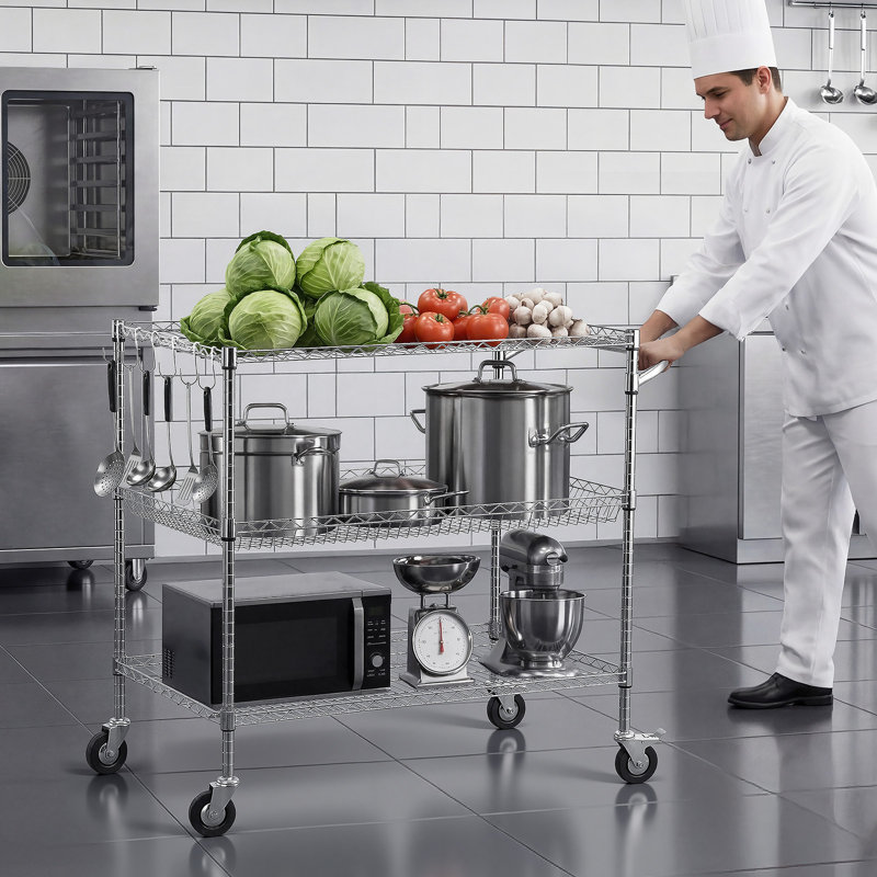 103.89 cm H Utility Cart, 104cm H x 102cm W x 63.5cm D