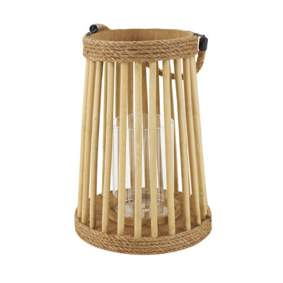 12.55'' H Wood Tabletop Lantern