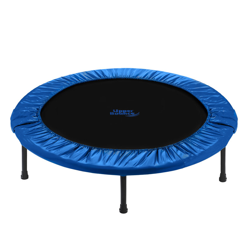 44" Blue Foldable Rebounder Fitness Trampoline with Steel Frame