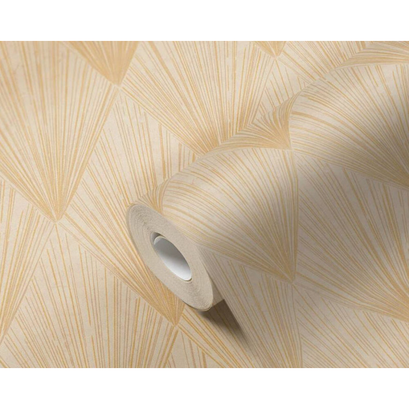Papier peint texturé Concord, Beige / jaune / métallique