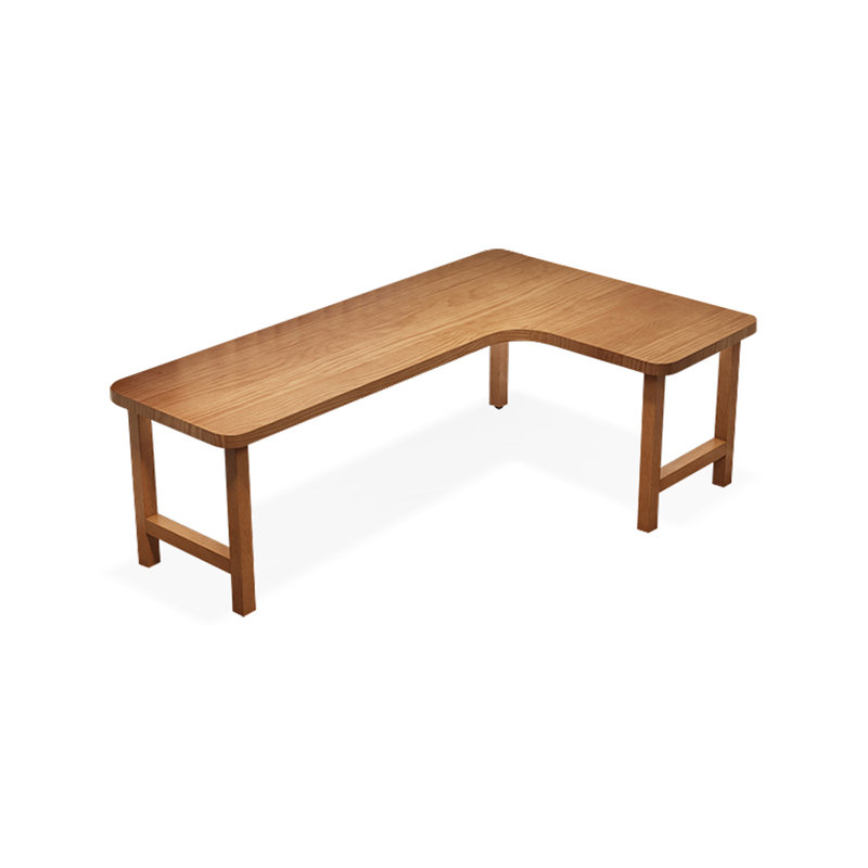 Bureau d'écriture en L en noyer massif, H 29,53 po x l 70,87 po x P 47,24 po, Oui