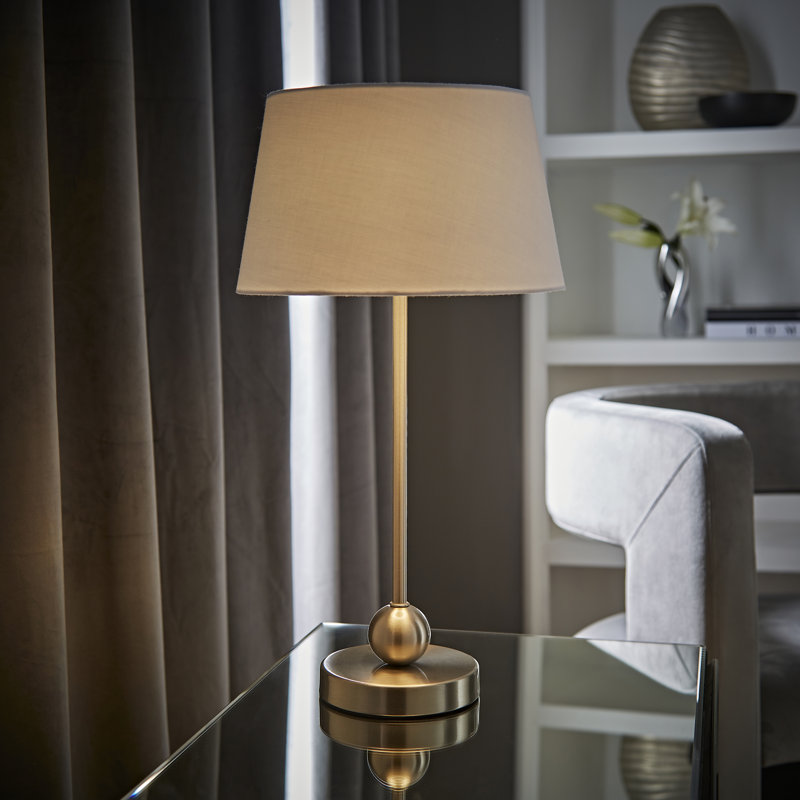 Edelfried Metal Table Lamp, Brushed Chrome, White, Yes