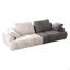 Canapé 86,6 po à deux places de grande taille, revêtu de tissu d'ameublement moderne, beige et tissu en suède gris