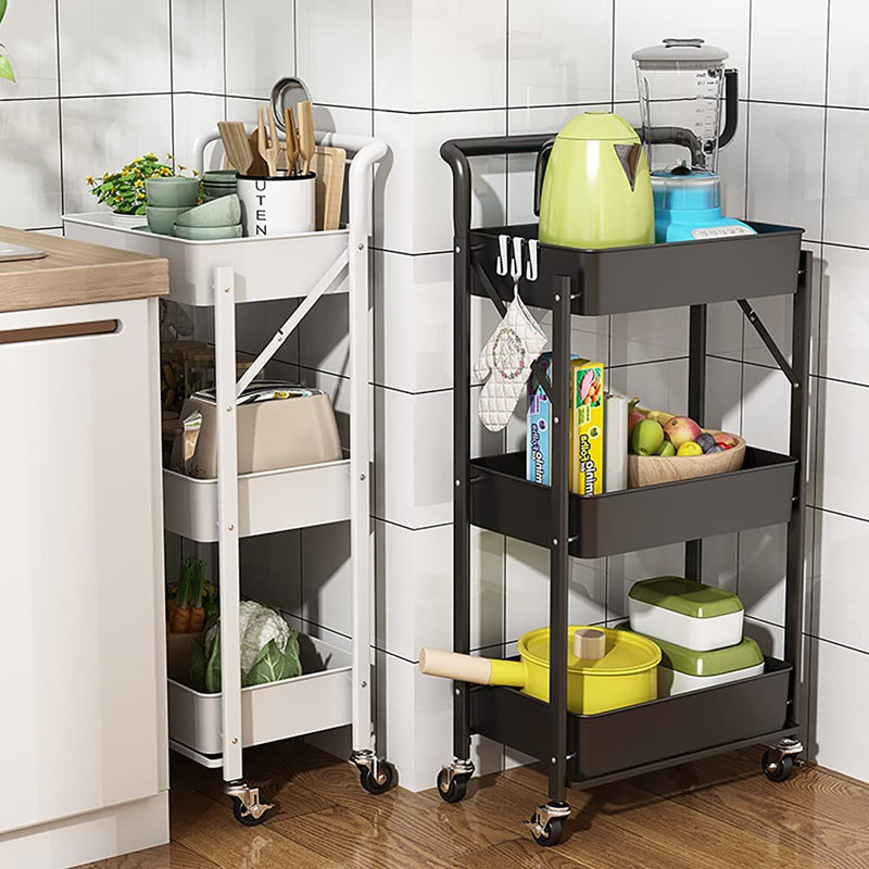 Longino 89.5cm H x 44cm W Utility Cart with Wheels, Black