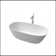 59 Inch Freestanding Solid Surface Soaking Bathtub In Matte White, Durable And Easy To Maintain