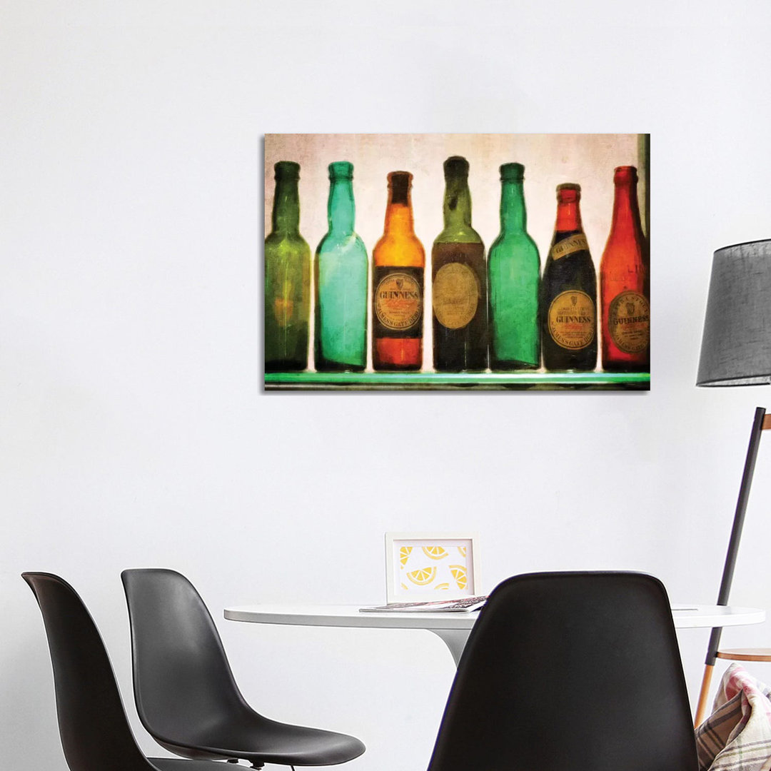 Vintage Guiness Bottles by Graffi*Tee Studios - Wrapped Canvas Painting