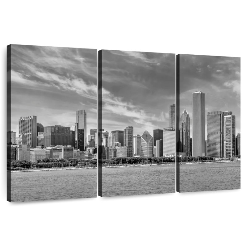 Silhouette de Sirci Chicago, monochrome, H 20 po x l 33 po