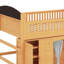 Lit mezzanine en bois avec tête de lit à DEL et garde-robe et armoire de rangement, cadre de lit mezzanine avec garde-corps de sécurité-1310836327-1310836326