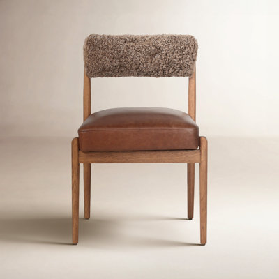 Nonie Genuine Leather Oak Dining Chair