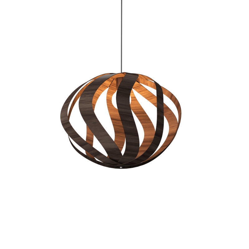 Luminaire suspendu simple à 1 lumière Clean, Noyer noir
