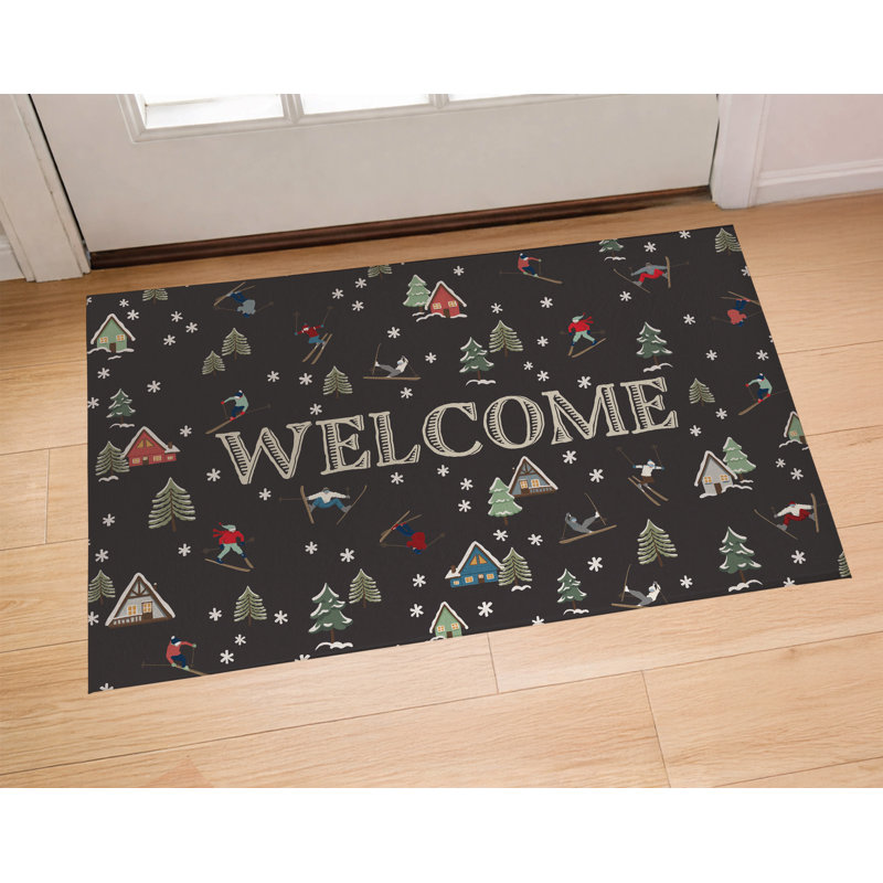 Paillasson Welcome, Gris anthracite, L 60 po x L 84 po