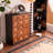 Black+Brown Solid Wood Accent Cabinet