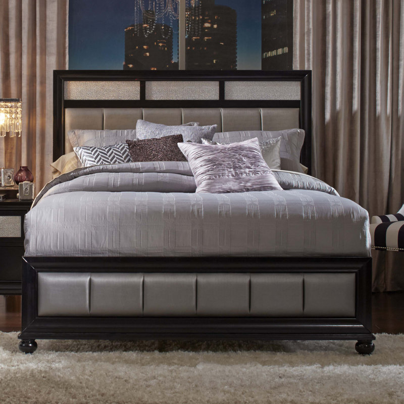 Dasher Wood Eastern King Panel Bed Black, King, Black