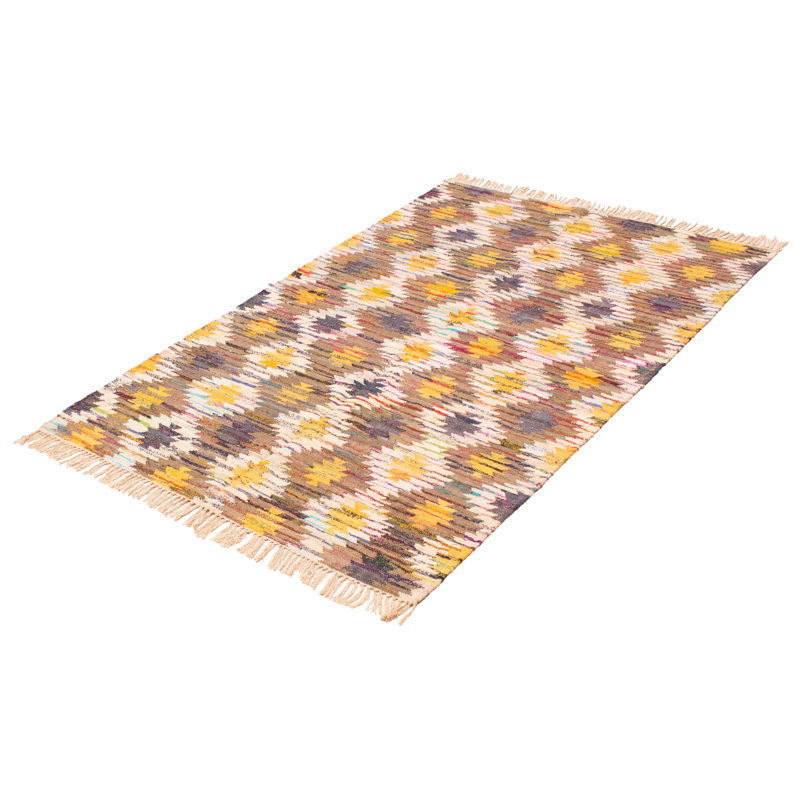 Couleur couleur crème, kilim olive, Rectangle 5 pi x 8 pi