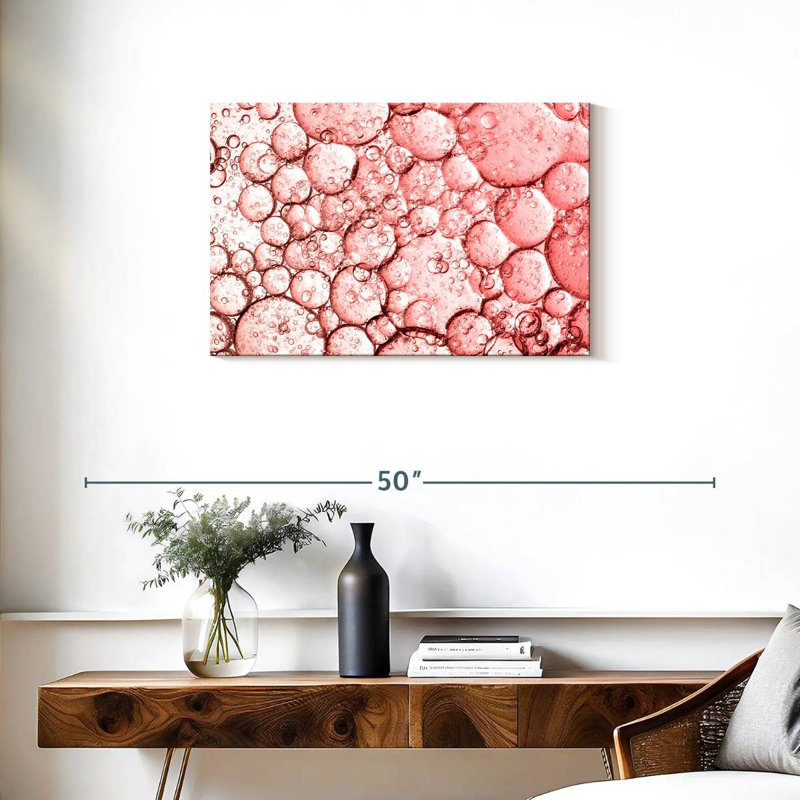 Abstrait de bulles roses Kerner, H 20 po x l 30 po