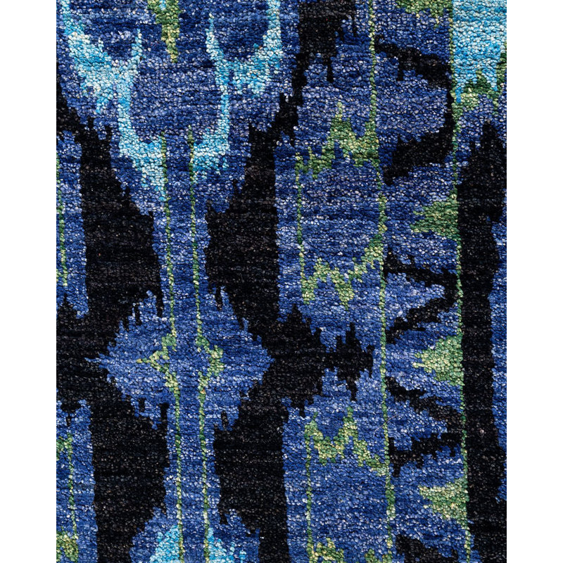 Contemporary One-of-a-Kind Runner 2'6" X 10'8" Hand Knotted Area Rug