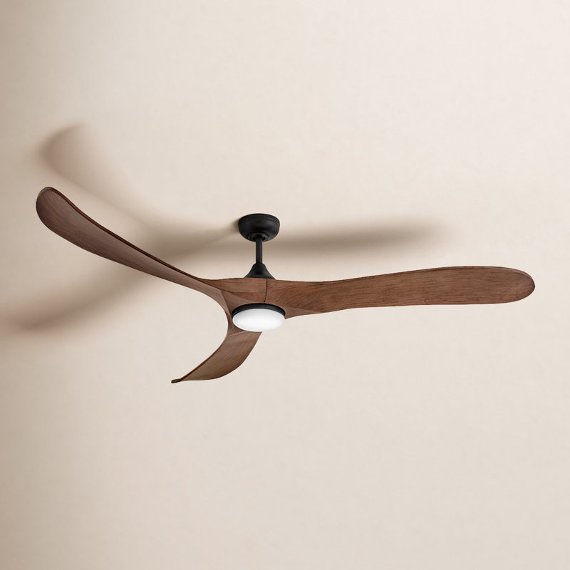Ventilateur de plafond à DEL AllModern Reze, Noyer