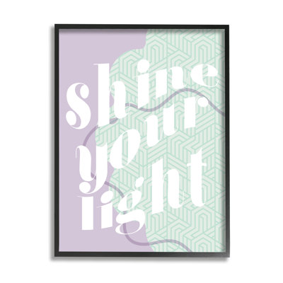 Shine Your Light - mauve et vert sur bois par Lil 'Rue, impression
