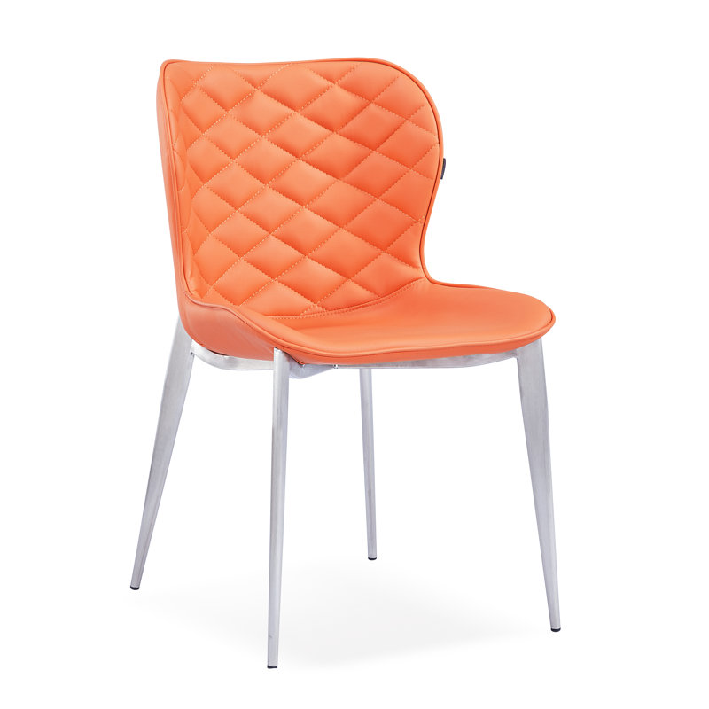 Chaise d'appoint rembourrée Stacia, Orange, Acier inoxydable