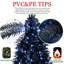 Arbre de Noël noir de 6 pi avec 350 lumières DEL blanches, arbre artificiel en PE + PVC 1460 pointes pour décoration d'Halloween et des Fêtes, structure à charnières avec support en métal stable-885709395