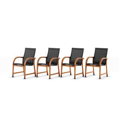 Alyisa Wood Modern Patio Dining Chair by Lark Manor