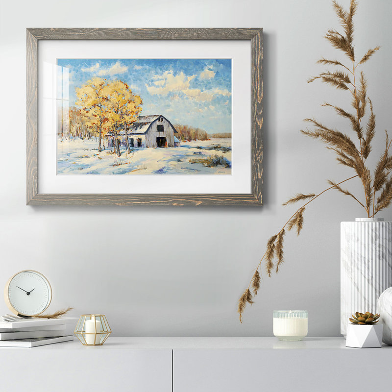 Grange d'automne, H 28 po x l 42 po x P 1,5 po, Gris