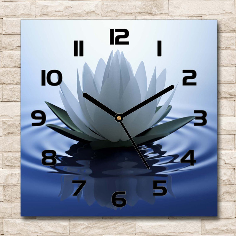 Glass Wall Clock, Black/Blue