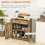 Buffet rustique brun - Buffet avec comptoir en bois massif. 2 tiroirs, portes, tablette réglable. Pour la cuisine, la salle à manger et le salon. L 26,75 po x P 15,75 po x H 33,5 po