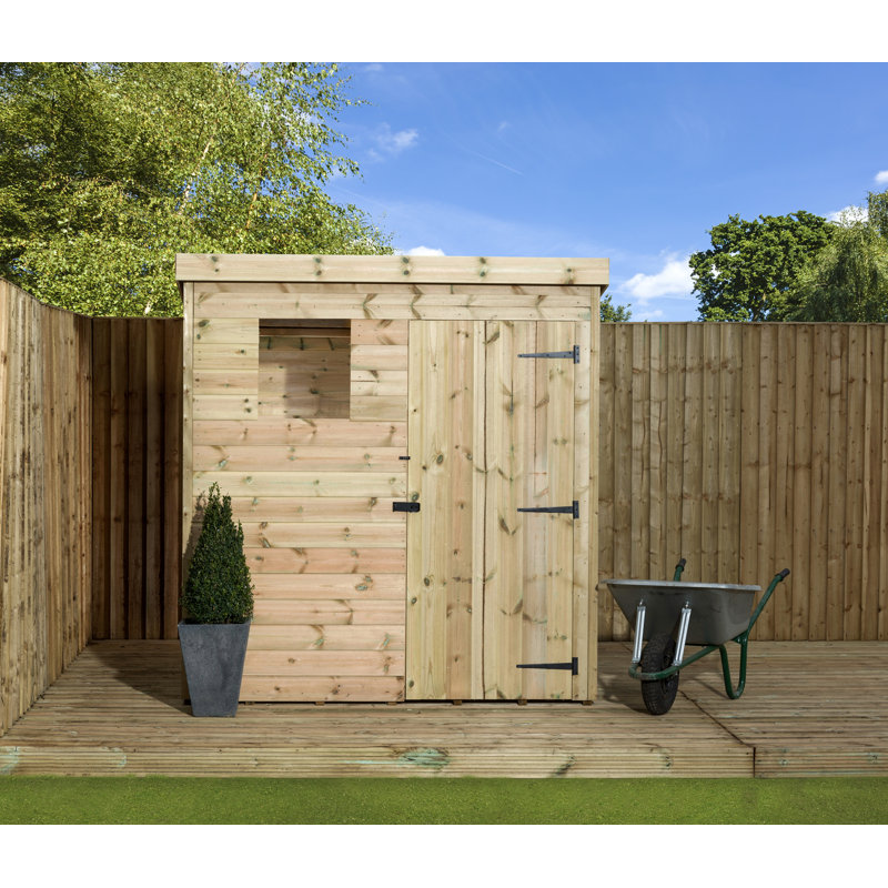 6 Ft. W x 6 Ft. D Shiplap Pent Wooden Shed, 5ft. x 3ft.