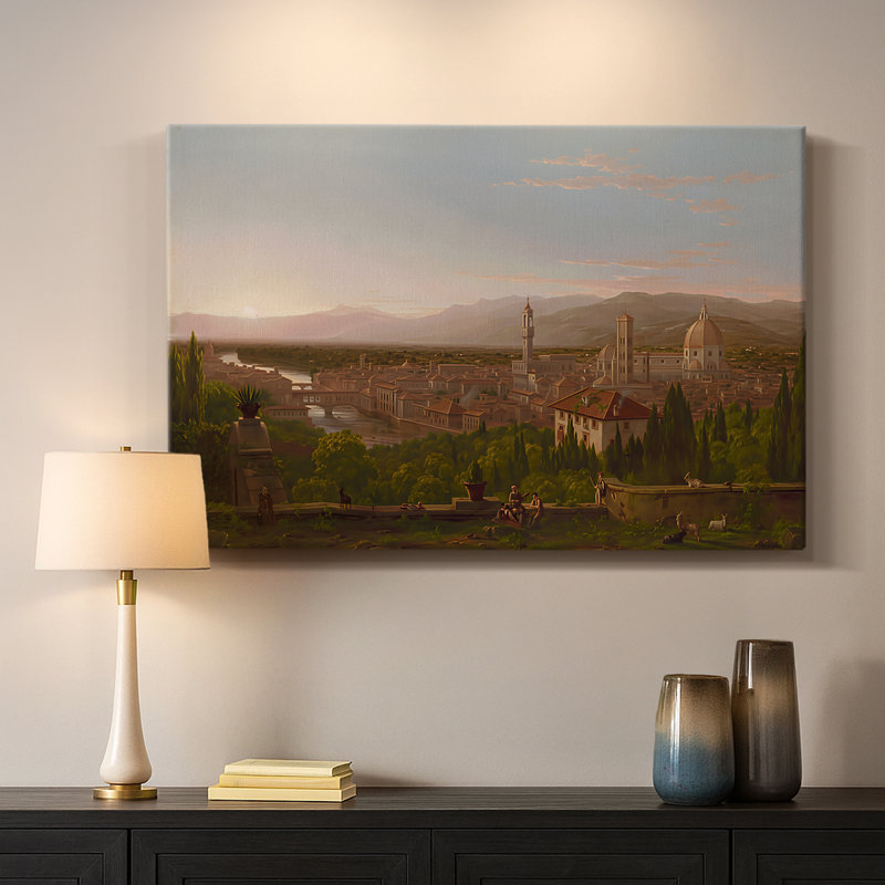 Vue de Florence de San Miniato-Thomas Cole-Gallery, toile tendue-1837, 24 po x 36 po