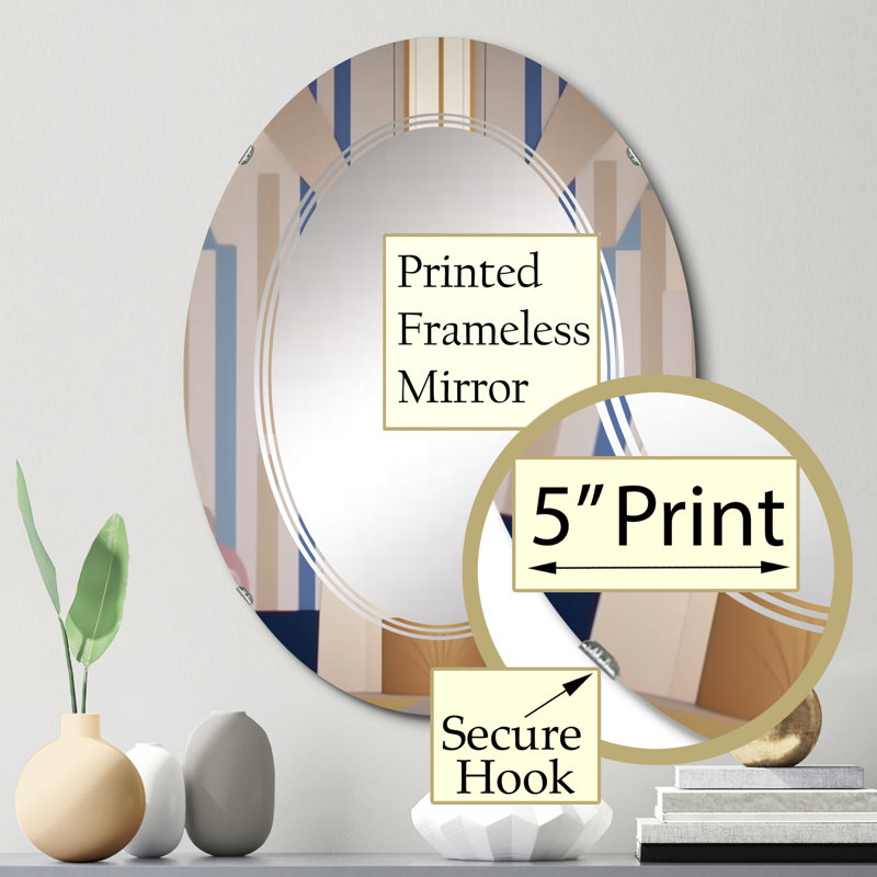 Ingred - Miroir mural moderne ovale, 30 po x 20 po