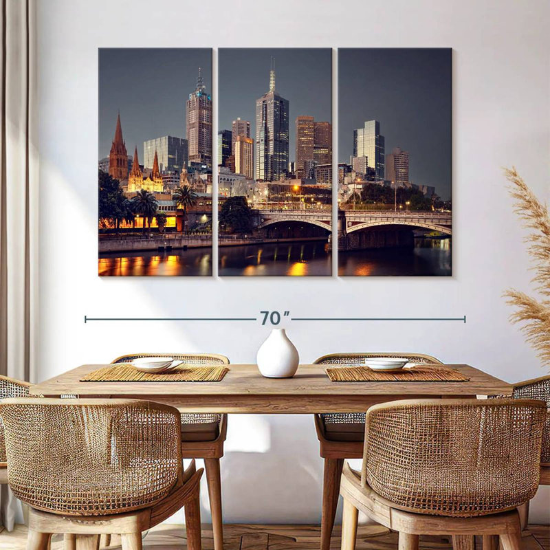 Rorry Melbourne Night Skyline, 42" H x 65" W