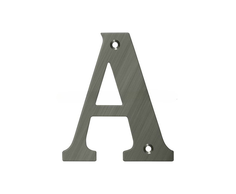 Deltana RL4A-15A 4" Residential Letter A; Antique Nickel Finish, Antique Nickel, A
