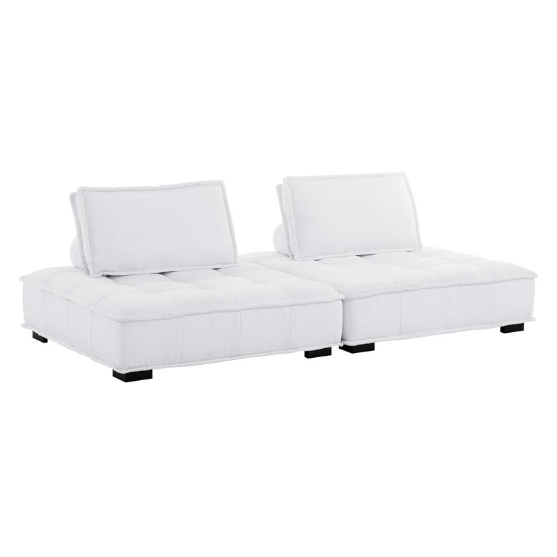 Causeuse 2 pièces Saunt, 100 % polyester blanc