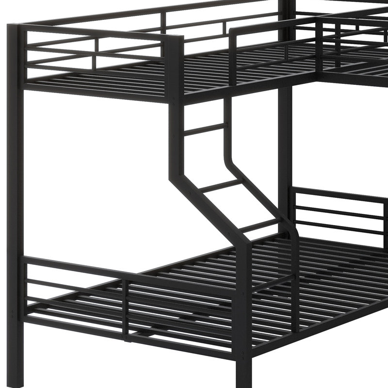 Space-Efficient L-Shape Bunk Bed Combo Including Storage Closet, Homework Desk and Integrated USB Outlets