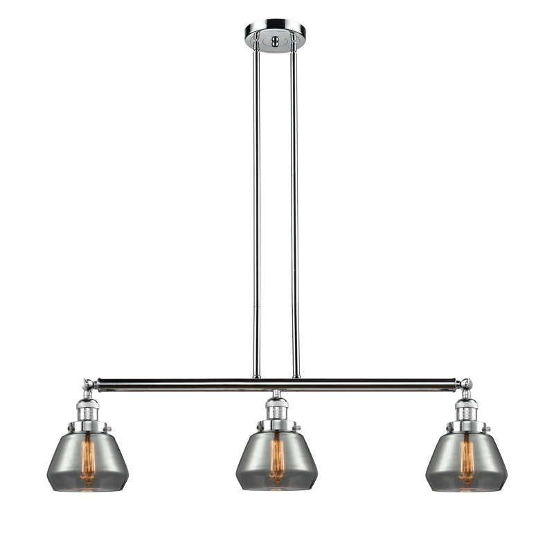 Rivka 3 - Light Polished Chrome Kitchen Island Pendant, Plated Smoke, No Bulb Included