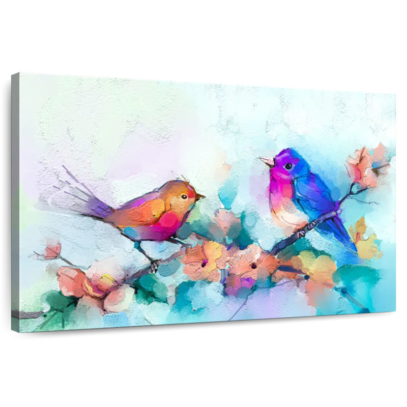Brampt oiseaux chanteurs colorés, H 16 po x l 24 po