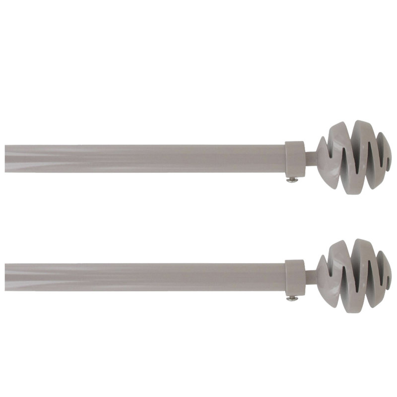 Ensemble de 2 tringle à rideaux simple ajustable 3/4 "de 50" à 82 "noir, Taupe