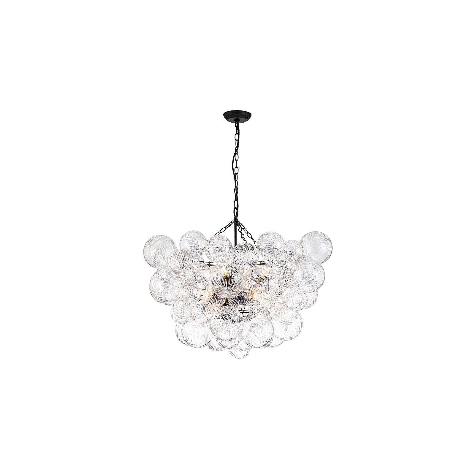 8 - Light Dimmable Chandelier, Black